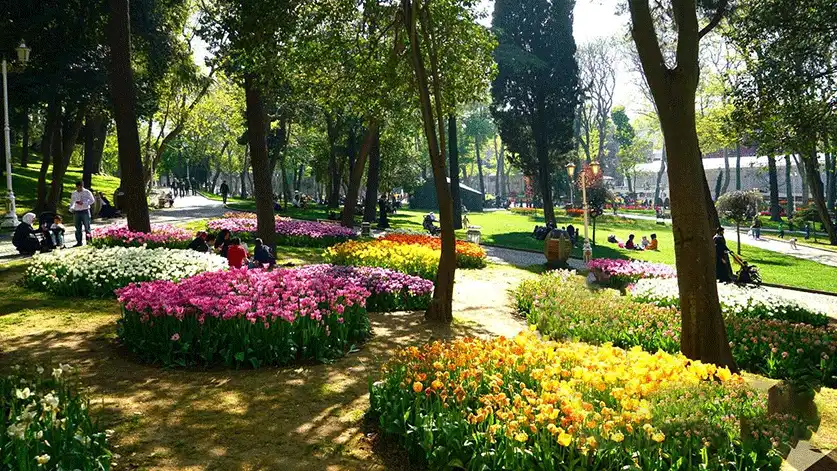 Gulhane Park decorated with tulips